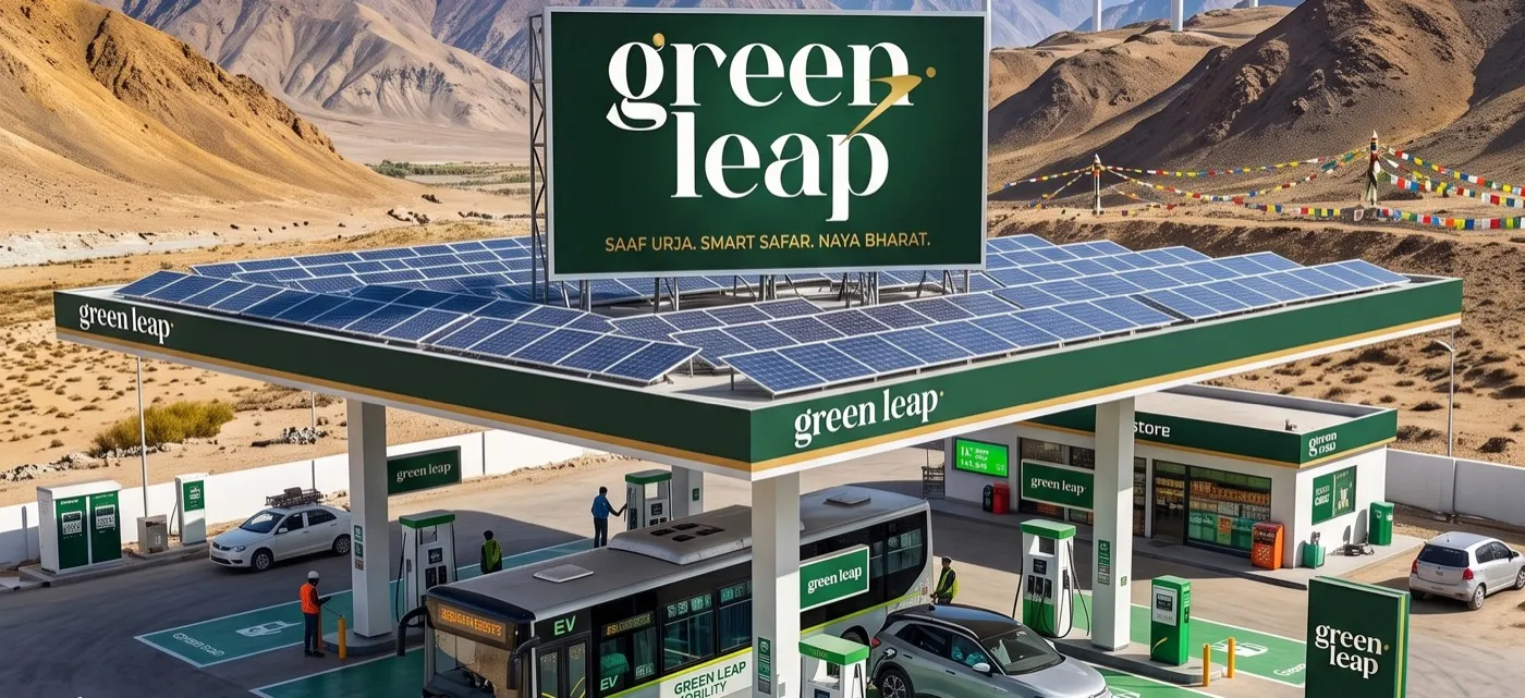 A Green Leap solar forecourt with DC fast charging